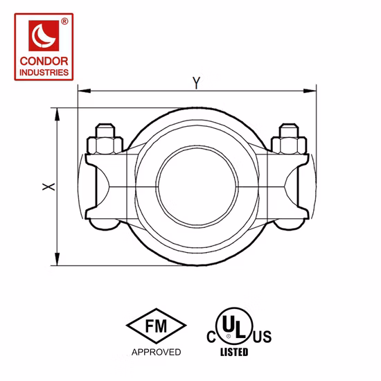 2 1/2-дюймовая жесткая муфта из ковкого чугуна с пазами для пожаротушения