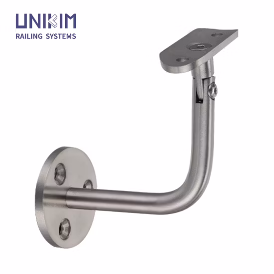 Регулируемый настенный кронштейн из круглой трубы из нержавеющей стали для поручня.